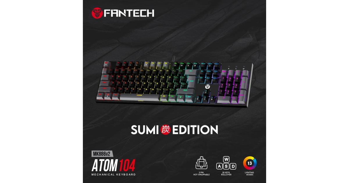 Fantech Atom Mk V Full Size RGB Wired Mechanical Gaming Keyboard Pin Hot Swappable