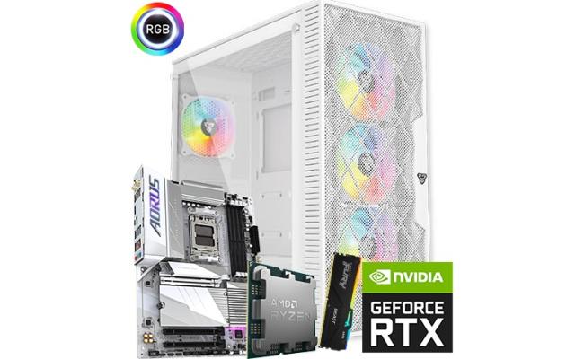 AMD RYZEN 9 7900X // RTX 4070 Super 12GB // 32GB RAM - Black & White PC Build
