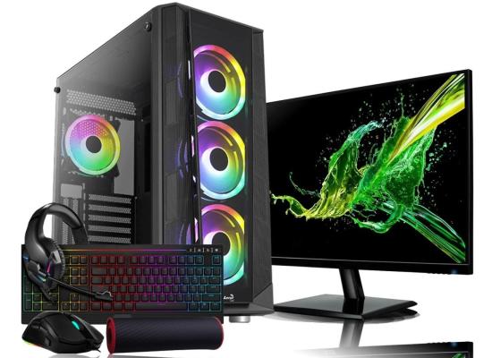 AMD RYZEN 5 5500 // RTX 3050 6GB // 16GB RAM DDR4 // FHD@100Hz Gaming Monitor // Gaming Accessories - Full PC