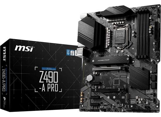 MSI Z490 - A PRO Gaming Motherboard DDR4, Dual M.2 Slots, LGA 1200