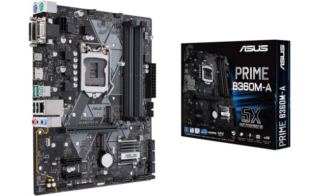 Asus Prime B360M-A mATX motherboard with Aura Sync RGB header //LGA1151 B360 Sata 6Gbps