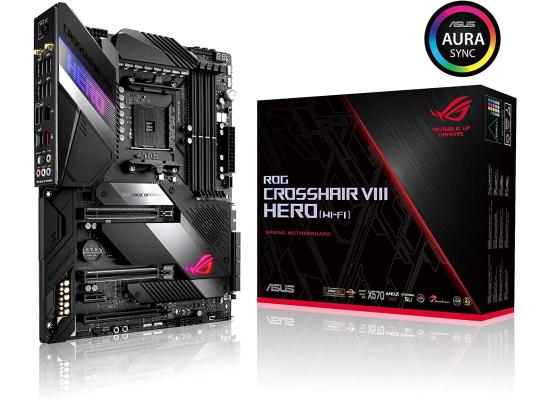 ASUS ROG Crosshair VIII Hero (WI-FI) AMD X570 ATX gaming motherboard with PCIe 4.0, 16 power stages , OptiMem III, on-board Wi-Fi 6 (802.11ax)