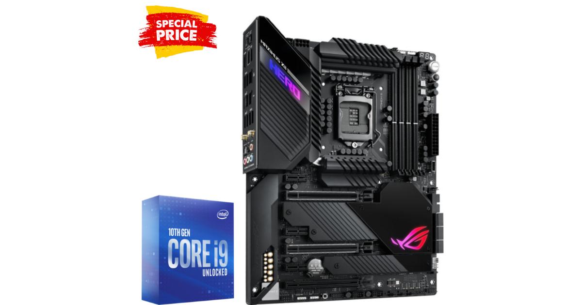 ASUS Z490 ROG MAXIMUS XII HERO (WIFI) MOTHERBOARD + INTEL CORE I9