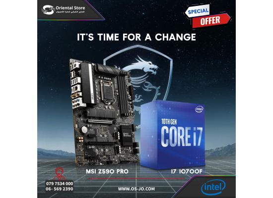 MSI Z590 PRO WIFI Motherboard + Intel Core i7-10700F Processor (Bundle)