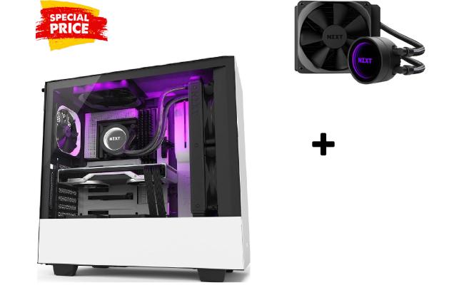 NZXT H510i MATTE (MATTE RED) TEMPERED GLASS GAMING CASE + NZXT M22 120MM AIO RGB WATER COOLER (BUNDLE)