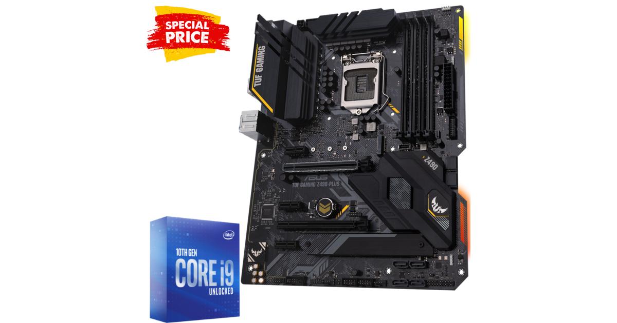 ASUS TUF Z490 GAMING PLUS MOTHERBOARD + INTEL CORE I910900K PROCESSOR