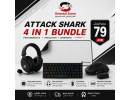 Attack Shark (Mouse Pad + L80PRO  Wireless Gaming Headset +  R1 Wireless Gaming Mouse + X65 He Gaming Keyboard)