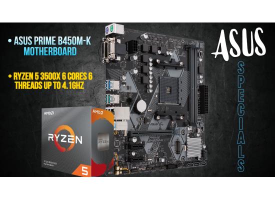 ASUS PRIME B450M-K Motherboard + AMD Ryzen 5 3500X Processor (Bundle)