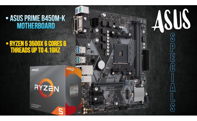 ASUS PRIME B450M-K Motherboard + AMD Ryzen 5 3500X Processor (Bundle)