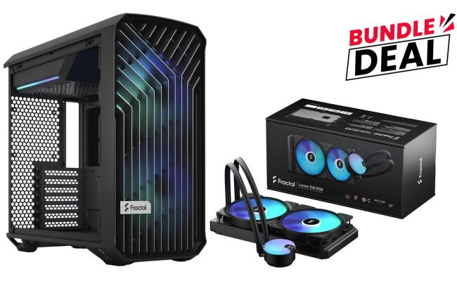 Fractal Design Torrent Compact (Black RGB TG Light Tint) Mid-Tower Tempered Glass RGB Gaming Case + Fractal Design Lumen S24 RGB V2 240mm Liaquid Cooler (Bundle)