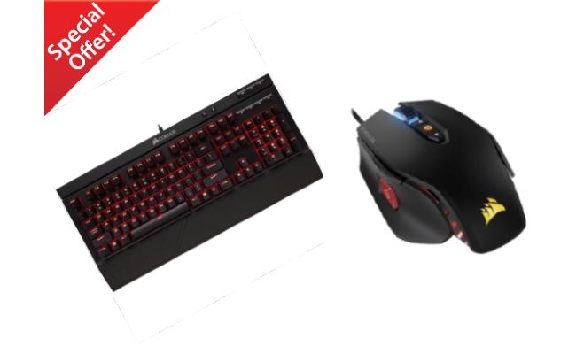 CORSAIR K68 MECHANICAL GAMING RED BACKLIGHT CHERRY MX RED KEYBOARD + CORSAIR M65 RGB 12,000 DPI WIRED MOUSE (BUNDLE)