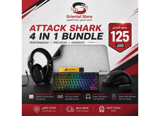 Attack Shark (Mouse Pad + L90 Wireless Gaming Headset +  X3PRO Wireless Gaming Mouse + X82 Pro Gaming Keyboard)