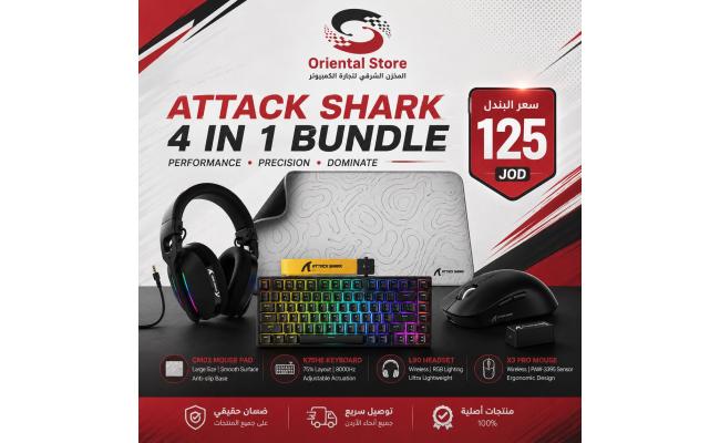 Attack Shark (Mouse Pad + L90 Wireless Gaming Headset +  X3PRO Wireless Gaming Mouse + X82 Pro Gaming Keyboard)