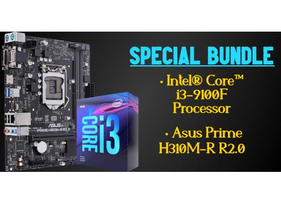 Asus Prime H310M-R R2.0 MicroATX Motherboard + Intel® Core™ i3-9100F 4 Cores 4 Threads Up To 4.20 GHZ Processor