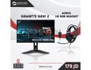 GIGABYTE (G24F 2) 24" FHD 1080p Flat Gaming Monitor, SS IPS, 165Hz/OC 180Hz, 1ms, AMD FreeSync Premium, HDR Ready, 125% sRGB + GIGABYTE AORUS H5 RGB Gaming Headset (Bundle)