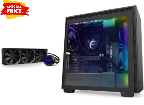 NZXT H710i MATTE (BLACK / WHITE) TEMPERED GLASS GAMING CASE + NZXT X73 360MM AIO RGB WATER COOLER (BUNDLE)
