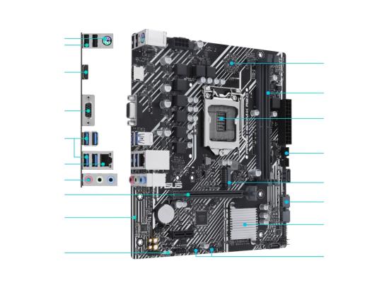 ASUS PRIME H510M-K R2.0, Intel 10th 11th Series, LGA 1200/DDR4/PCIe 4.0/1xM.2 - mATX MotherBoard