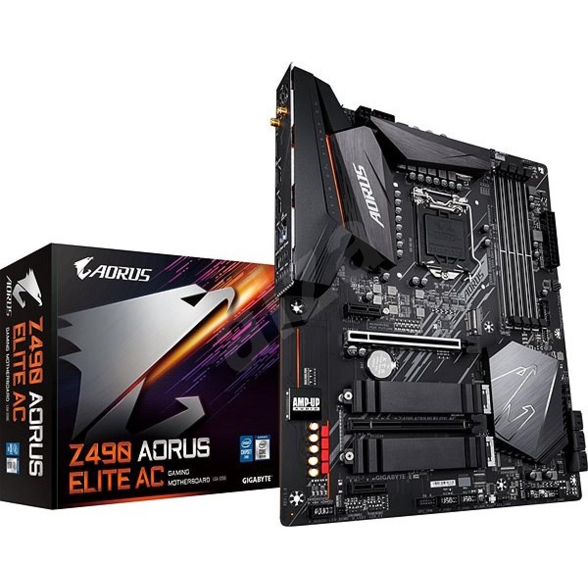 GIGABYTE Z490 AORUS ELITE AC Intel Z490 LGA 1200 with Direct 12+1 Phases Digital VRM Motherboard