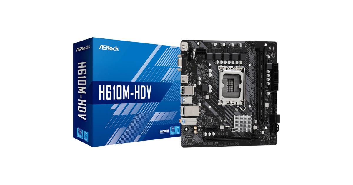 ASROCK H610M-HDV DDR4 LGA 1700, Intel 12th,PCIe 4.0 ,USB 3.2 Gen1