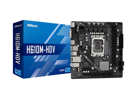 ASROCK H610M-HDV DDR4 LGA 1700, Intel 12th,PCIe 4.0 ,USB 3.2 Gen1,Gigabit LAN-mATX Motherboard