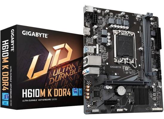 GIGABYTE H610M K, Intel 14th 13th 12th Series, LGA 1700/DDR4/PCIe 4.0/1xM.2 - mATX MotherBoard