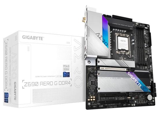 GIGABYTE Z690 AERO G Wifi 6E, LGA 1700, Intel 12th, DDR4 ATX Motherboard ,Quad M.2, PCIe 5.0, USB 3.2 Gen2X2 Type-C, WiFi 6, 2.5GbE LAN