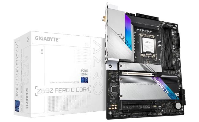 GIGABYTE Z690 AERO G LGA 1700, Intel 12th, DDR4 ATX Motherboard ,Quad M.2, PCIe 5.0, USB 3.2 Gen2X2 Type-C, WiFi 6, 2.5GbE LAN