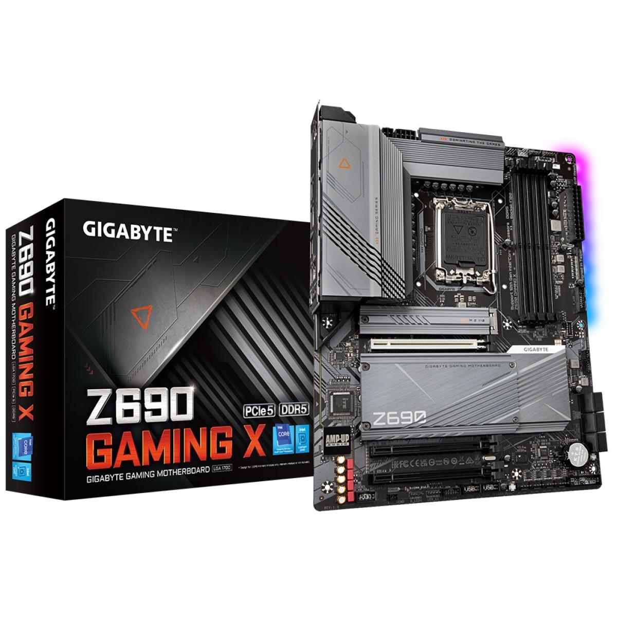 GIGABYTE Z690 GAMING X DDR5 LGA 1700, Intel 12th,ATX Motherboard ,M.2, PCIe 5.0, USB 3.2 Gen2X2 Type-C,2.5GbE LAN