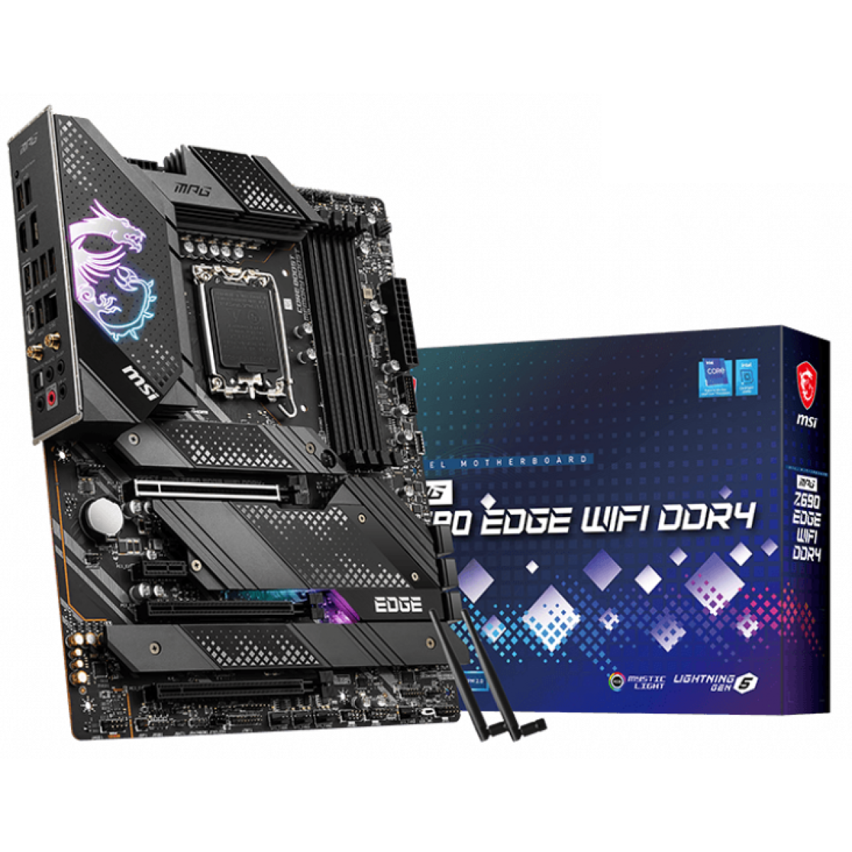 MSI MPG Z690 EDGE WIFI LGA 1700, Intel 12th, DDR4 ATX Motherboard ,Quad M.2, PCIe 5.0, USB 3.2 Gen2X2 Type-C