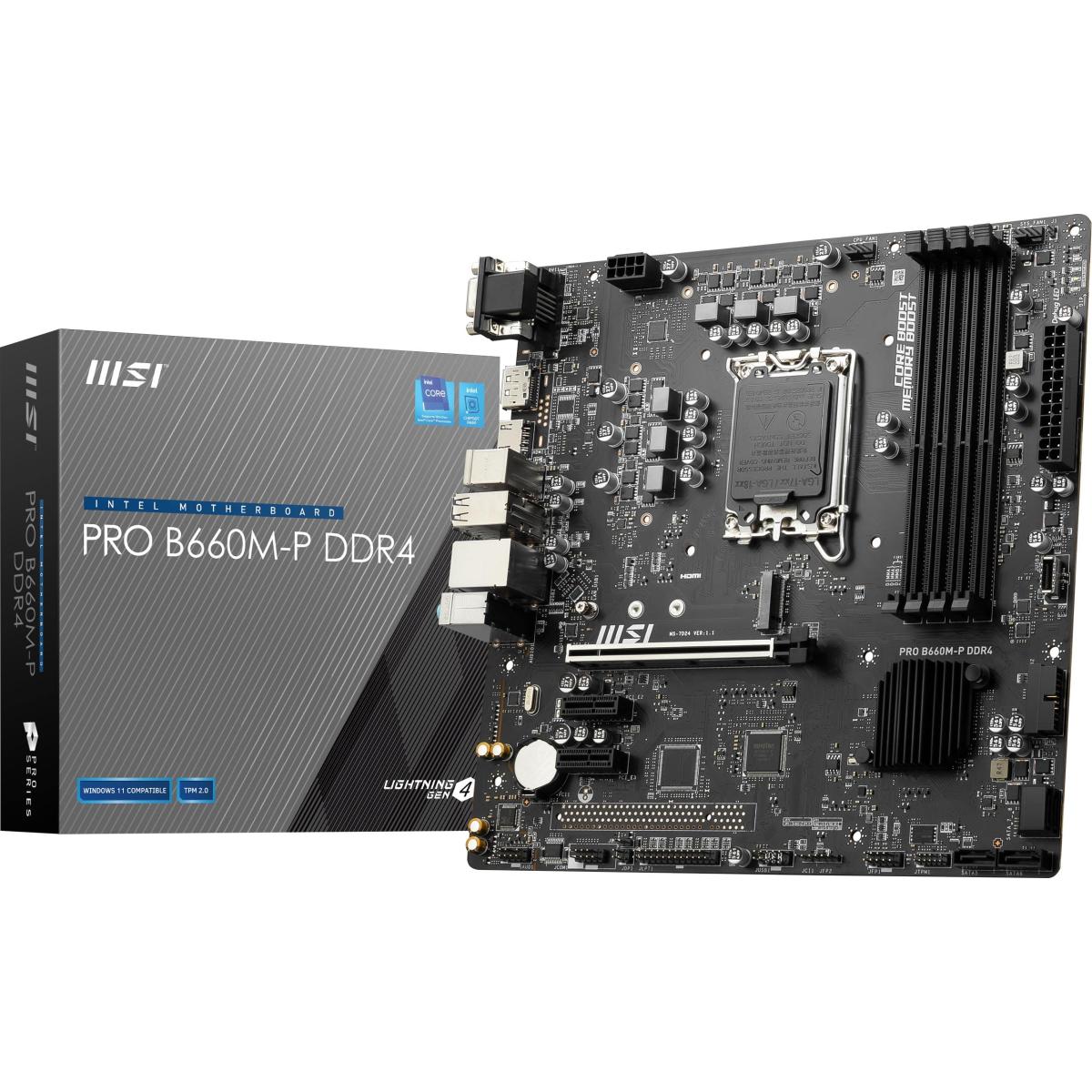 MSI PRO B660M-P LGA 1700, Intel 12th, DDR4 mATX Motherboard ,M.2, PCIe 4.0, USB 3.2 Gen2