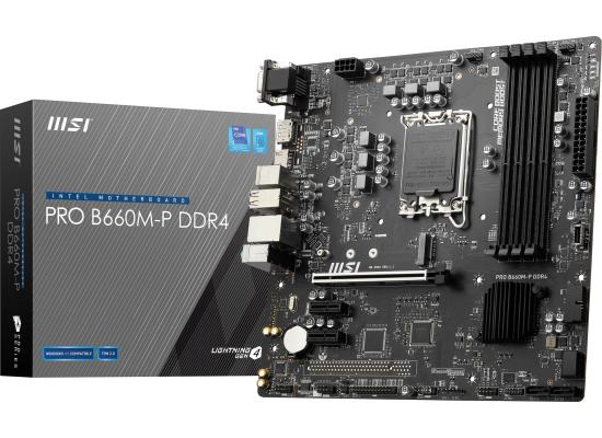 MSI PRO B660M-P LGA 1700, Intel 12th, DDR4 mATX Motherboard ,M.2, PCIe 4.0, USB 3.2 Gen2