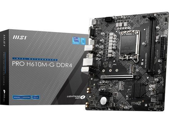 MSI PRO H610M-G DDR4 LGA 1700 Intel 12th PCIe 4.0 USB 3.2 Gen1 M.2 mATX Motherboard