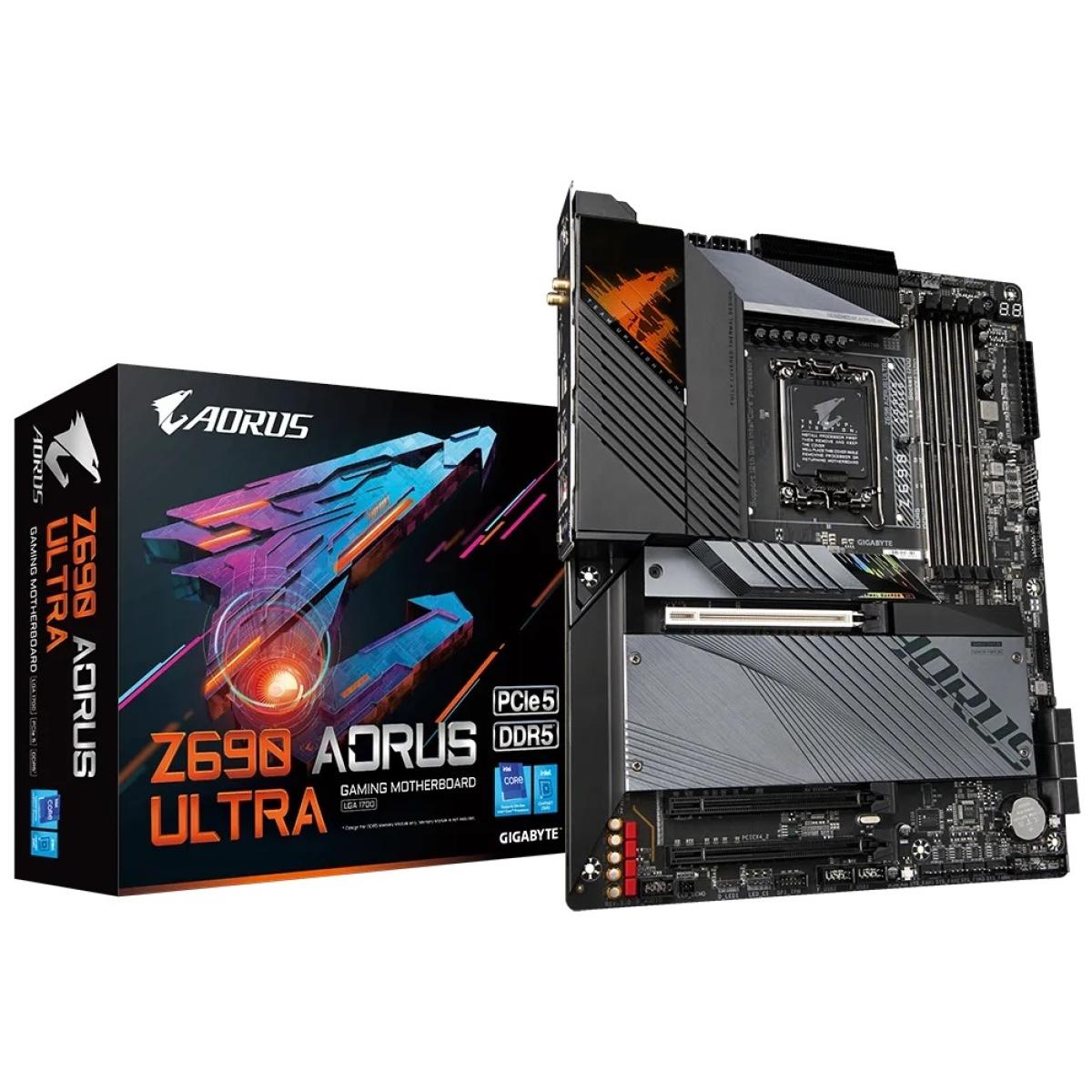 GIGABYTE Z690 AORUS ULTRA Wifi LGA 1700, Intel 12th,DDR5 ATX Motherboard ,Quad M.2, PCIe 5.0, USB 3.2 Gen2X2 Type-C, WiFi 6, 2.5GbE LAN
