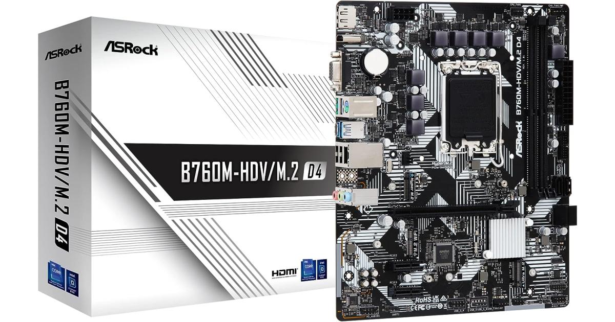 ASRock B760M-HDV/M.2 D4 新品未使用 ASRock B760M-HDV/M.2 D4 LGA 1700 DDR4 Micro ATX Motherboard