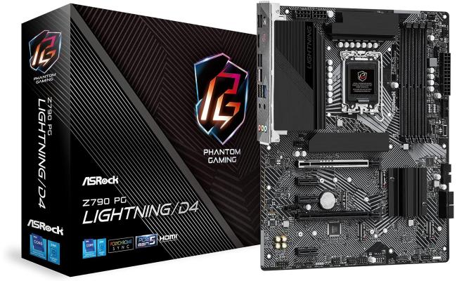 ASRock Z790 PG Lightning/D4, Intel 13th 12th Series, LGA 1700/DDR4/PCIe 5.0/4xM.2 - ATX Gaming MotherBoard