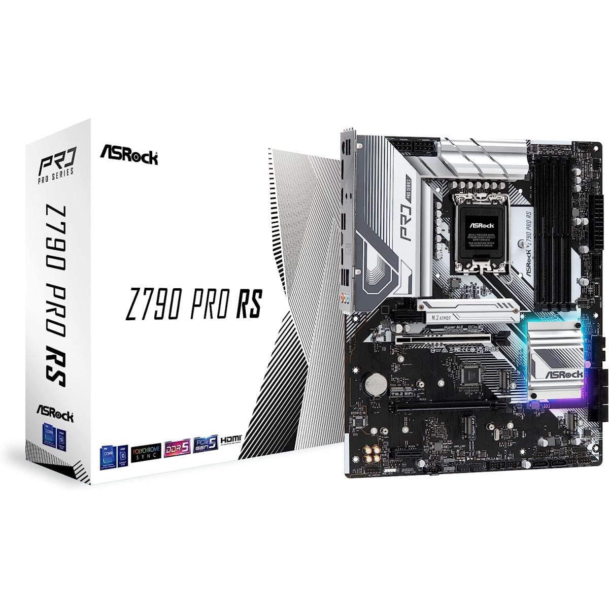 ASRock Z790 Pro RS, Intel 13th 12th Series, LGA 1700/DDR5/PCIe 5.0/4xM.2 - ATX Gaming MotherBoard