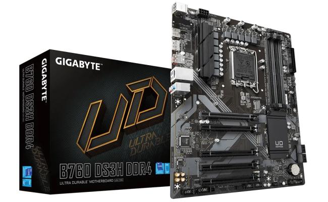 GIGABYTE B760 DS3H, Intel 13th 12th Series, LGA 1700/DDR4/PCIe 4.0/2xM.2 - ATX Gaming MotherBoard