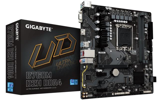 GIGABYTE B760M D2H, Intel 13th 12th Series, LGA 1700/DDR4/PCIe 4.0/2xM.2 - mATX Gaming MotherBoard