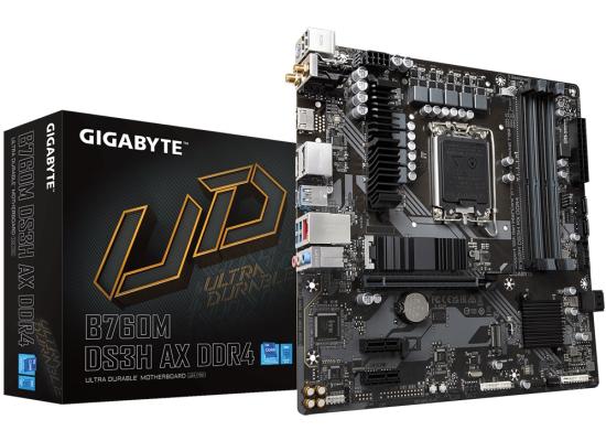 GIGABYTE B760M DS3H AX (WiFi 6E), Intel 13th 12th Series, LGA 1700/DDR4/PCIe 4.0/2xM.2 - mATX Gaming MotherBoard