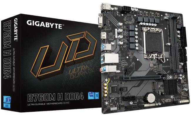 GIGABYTE B760M H, Intel 13th 12th Series, LGA 1700/DDR4/PCIe 4.0/2xM.2 - mATX Gaming MotherBoard