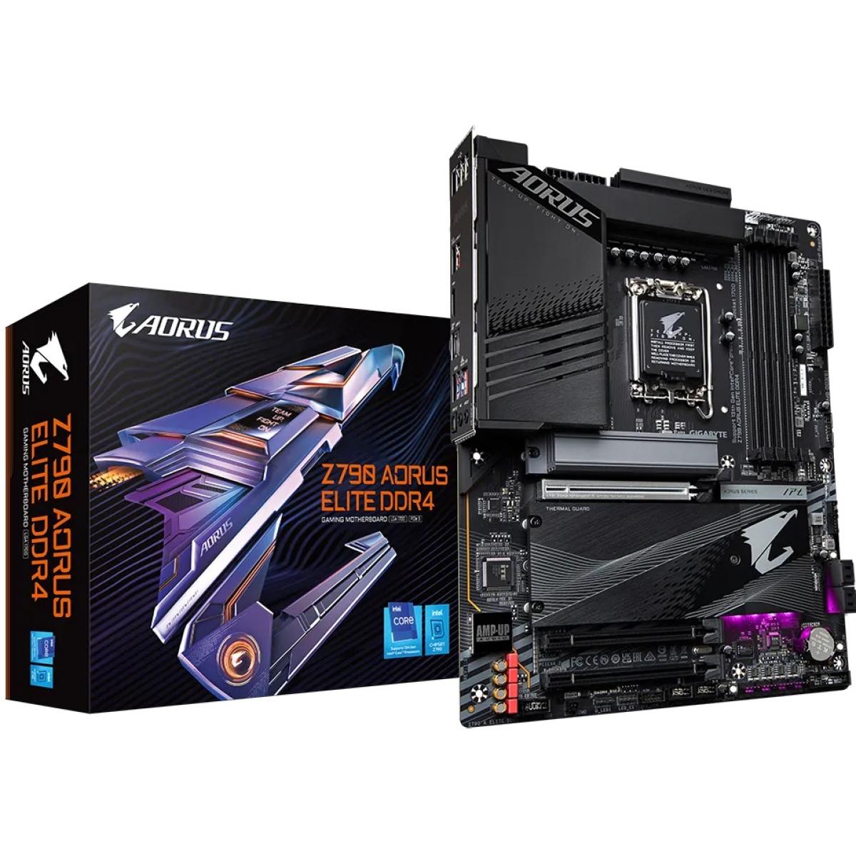 GIGABYTE Z790 AORUS ELITE, Intel 13th 12th Series, LGA 1700/DDR4/PCIe 5.0/4xM.2 - ATX Gaming MotherBoard