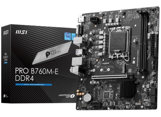 MSI B760M-E, Intel 13th 12th Series, LGA 1700/DDR4/PCIe 4.0/1xM.2 - mATX Gaming MotherBoard