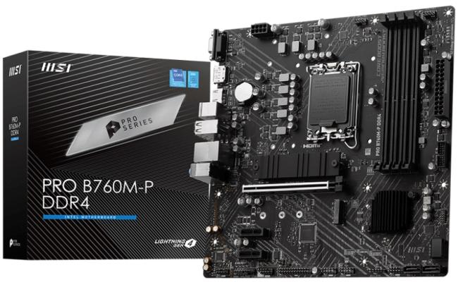 MSI PRO B760M-P, Intel 13th 12th Series, LGA 1700/DDR4/PCIe 4.0/2xM.2 - mATX Gaming MotherBoard