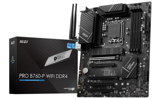 MSI PRO B760-P WIFI (WiFi 6E), Intel 13th 12th Series, LGA 1700/DDR4/PCIe 4.0/2xM.2 - ATX Gaming MotherBoard