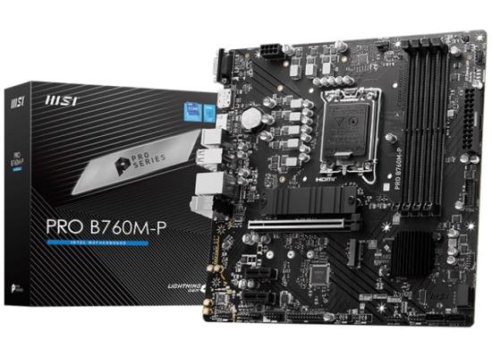 MSI PRO B760M-P, Intel 13th 12th Series, LGA 1700/DDR5/PCIe 4.0/2xM.2 - mATX Gaming MotherBoard