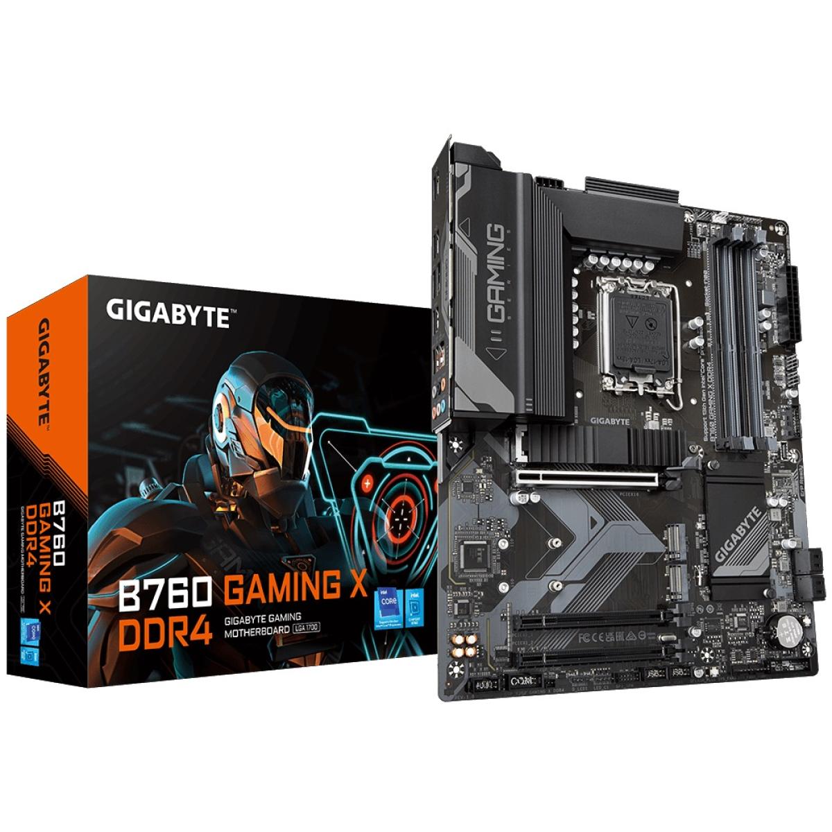 GIGABYTE B760 GAMING X, Intel 14th 13th 12th Series, LGA 1700/DDR4/PCIe 4.0/3xM.2 - ATX Gaming MotherBoard