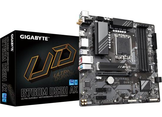 GIGABYTE B760M DS3H AX (WiFi 6E), Intel 13th 12th Series, LGA 1700/DDR5/PCIe 4.0/2xM.2 - mATX Gaming MotherBoard