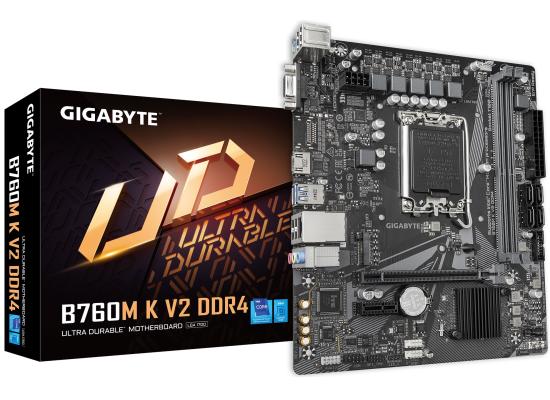 GIGABYTE B760M K V2, Intel 14th 13th 12th Series, LGA 1700/DDR4/PCIe 4.0/1xM.2 - mATX Gaming MotherBoard