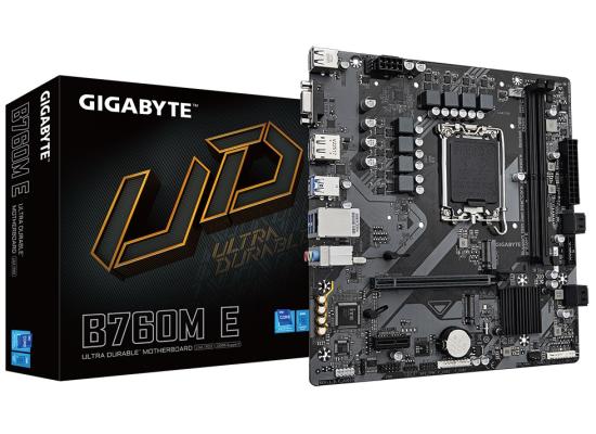 GIGABYTE B760M E, Intel 14th 13th 12th Series, LGA 1700/DDR5/PCIe 4.0/2xM.2 - mATX Gaming MotherBoard