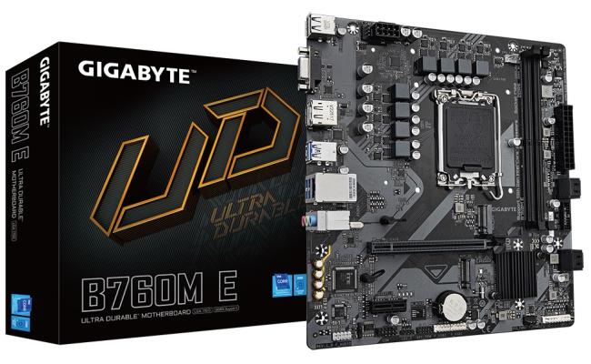 GIGABYTE B760M E, Intel 14th 13th 12th Series, LGA 1700/DDR5/PCIe 4.0/2xM.2 - mATX Gaming MotherBoard